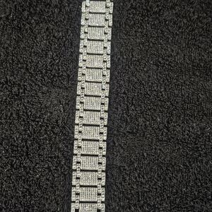 15 Ct Round Cut Lab-Created Diamond Men's Bracelet 14K White Gold Finish 9"